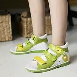 Детские сандалии ORTHOBOOM 27057-01 ярко-зеленый с лимонным фото 7