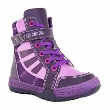 Кожаные детские ботинки ORTHOBOOM 83394-34 ярко-фиолетовый фото 1