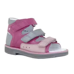 Детские сандалии ORTHOBOOM 25057-04 малиново-розовый с серым фото 1