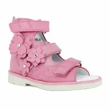 Кожаные детские сандалии ORTHOBOOM 71597-33 светло-розовый 
с цветами фото 1
