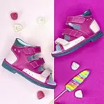 Детские сандалии ORTHOBOOM 25057-10 фуксия-розовый-серый фото 2