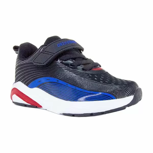 Детские кроссовки ORTHOBOOM 30223-05 черный с синим, с красным фото 1