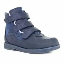 Кожаные детские ботинки ORTHOBOOM 81194-37 океанская 
синь фото 1