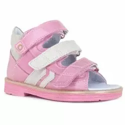 Детские сандалии ORTHOBOOM 27057-02 розовый с бежевым фото 1