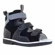 Детские сандалии ORTHOBOOM 71057-03 ярко-черный 
с серым фото 1