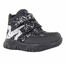 Детские ботинки ORTHOBOOM 82123-22 черный с графическим 
принтом фото 1