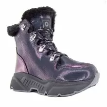 Кожаные детские ботинки ORTHOBOOM 88125-44 фиолетовый 
хамелеон фото 1