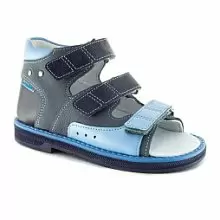 Кожаные детские сандалии ORTHOBOOM 25057-10 синий-голубой фото 1