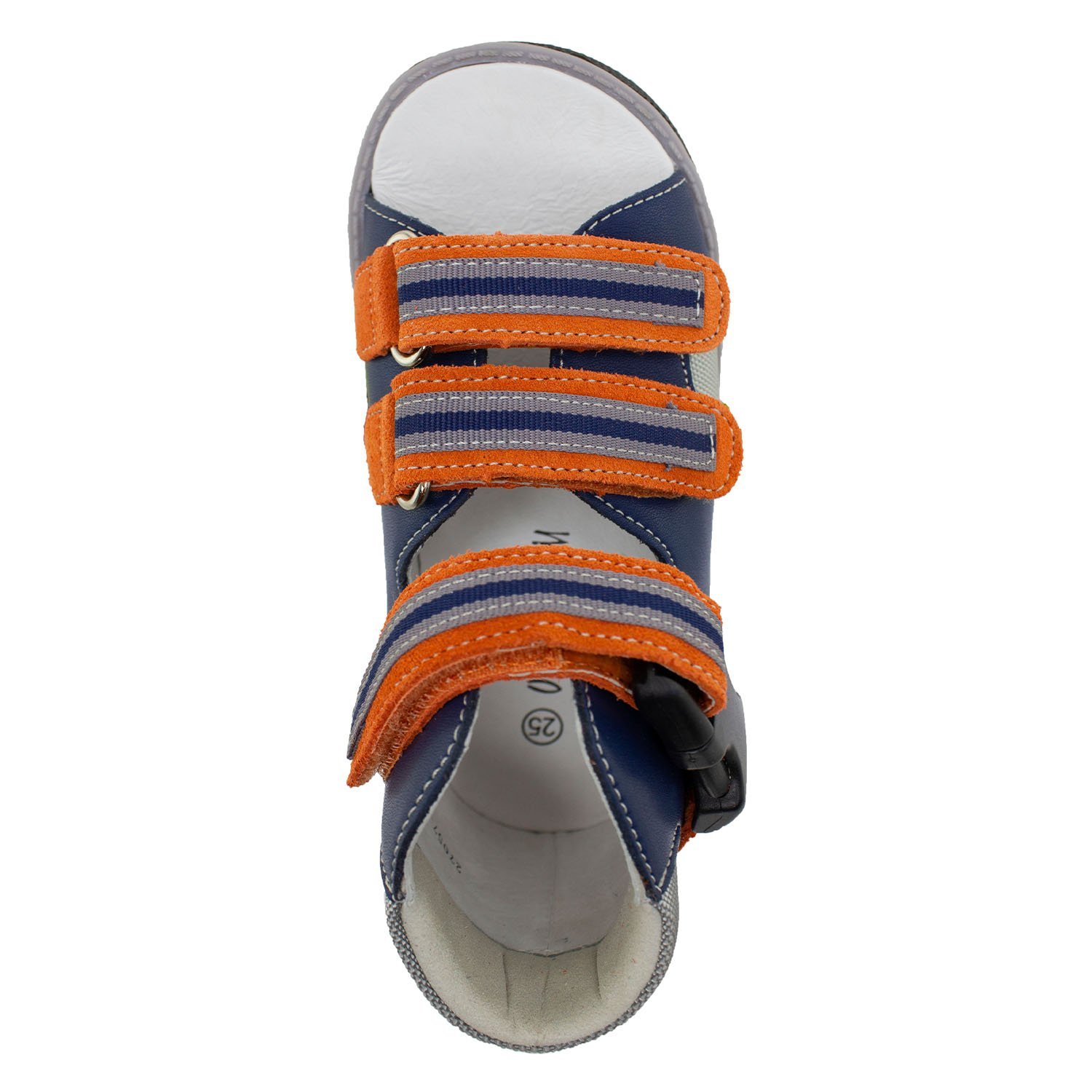 Детские сандалии ORTHOBOOM 27057-15 синий-оранжевый-серый