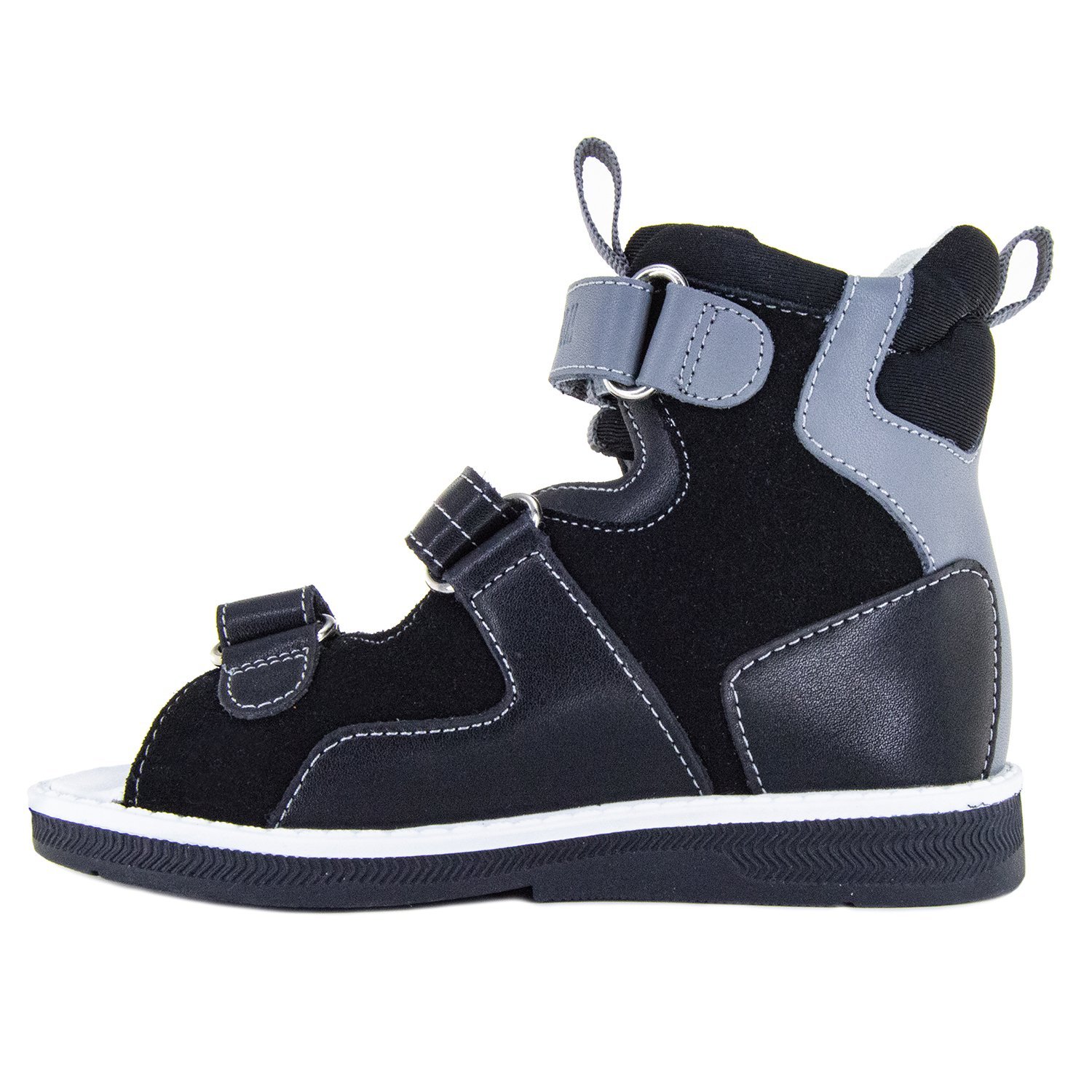 Детские сандалии ORTHOBOOM 71057-03 ярко-черный с серым