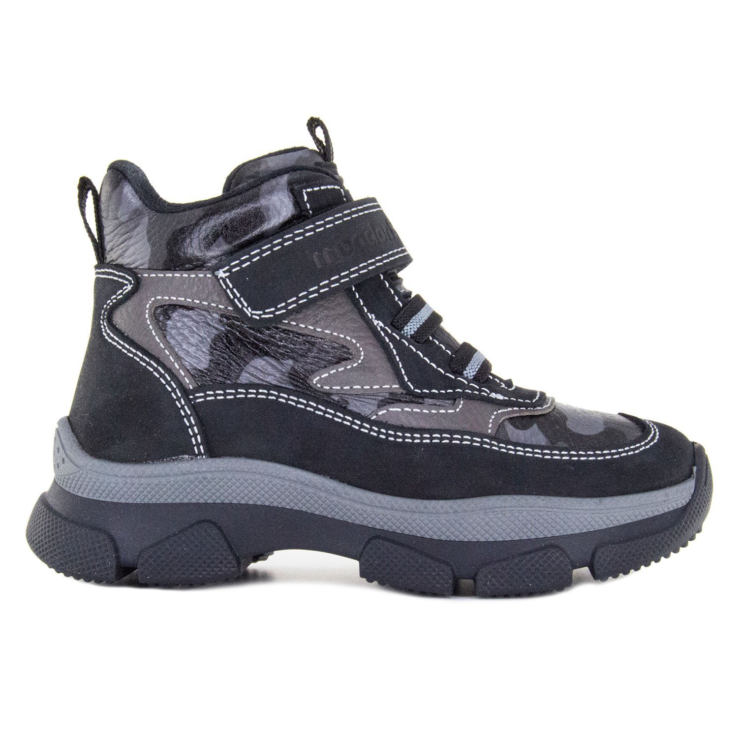 Детские ботинки ORTHOBOOM 82125-29 черно-грифельный милитари