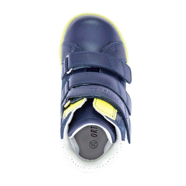 Детские ботинки ORTHOBOOM 81147-15 темно-синий с желтым