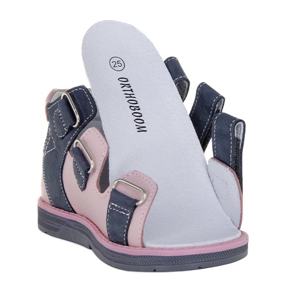 Детские сандалии ORTHOBOOM 25057-06 розовый с серым
