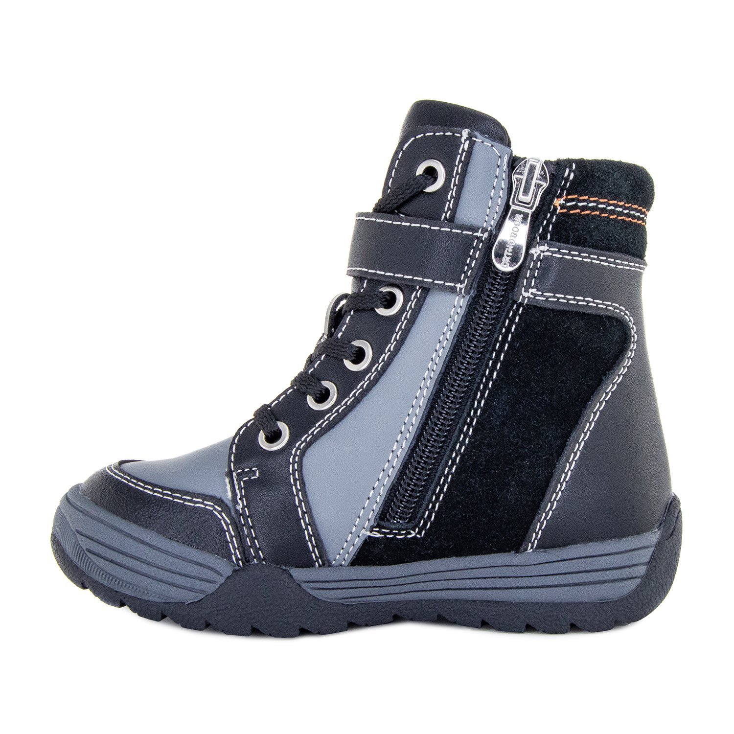 Детские ботинки ORTHOBOOM 83394-34 черно-серый