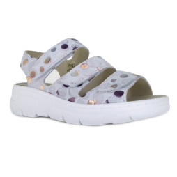 Женские босоножки Orthoboom 20325-14 бело-серый с принтом фото 1