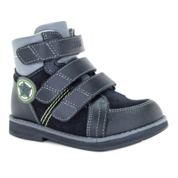 Детские ботинки Orthoboom 81054-01 ярко-черный с серым фото 1
