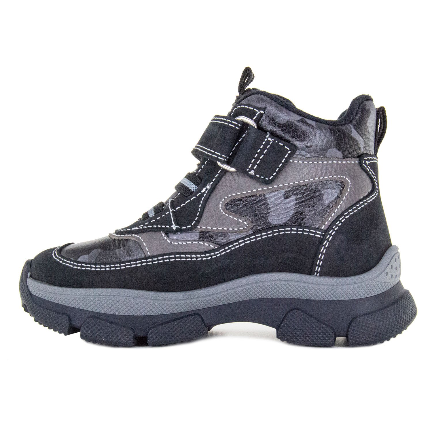 Детские ботинки ORTHOBOOM 82125-29 черно-грифельный милитари