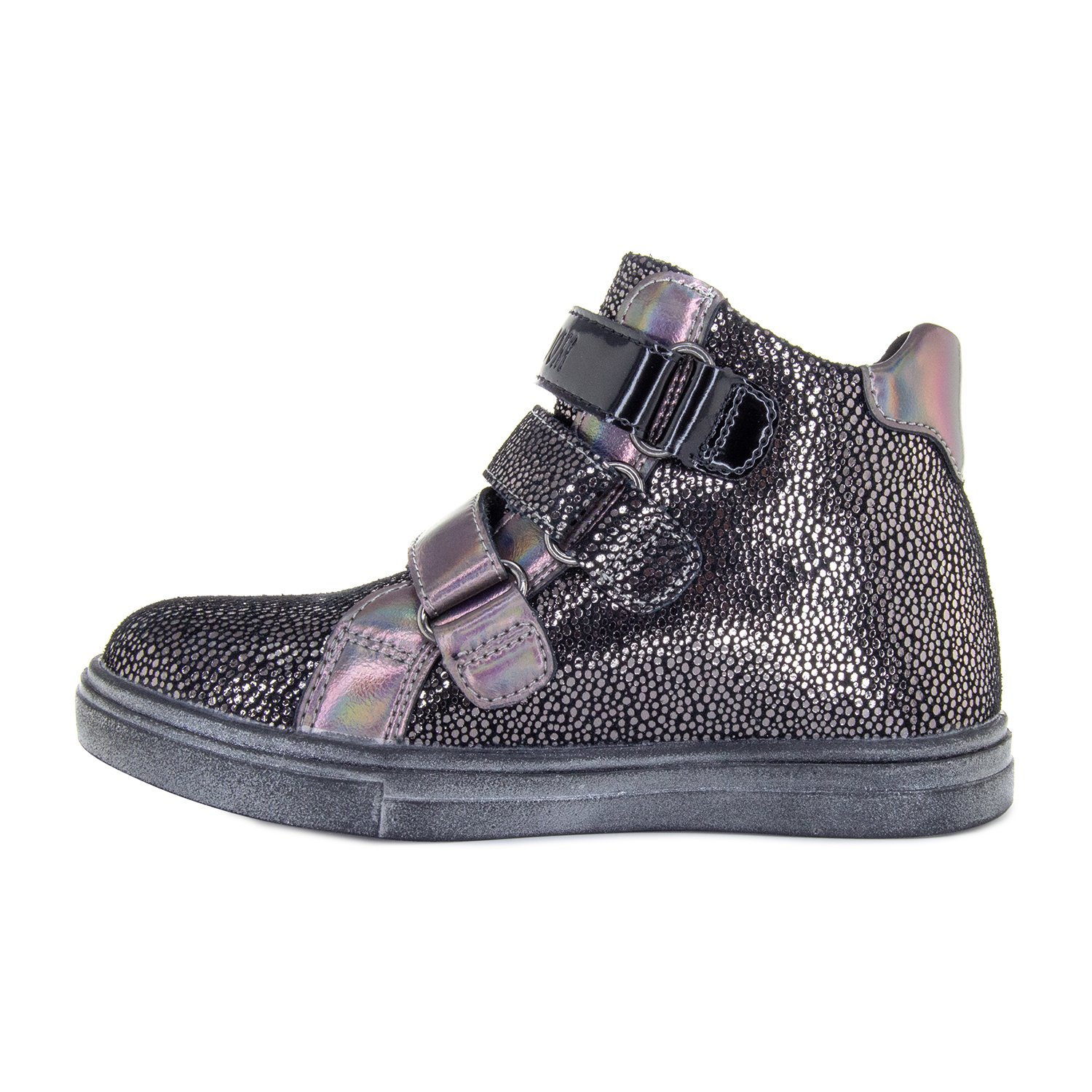 Детские ботинки ORTHOBOOM 87056-01 черный с серебром