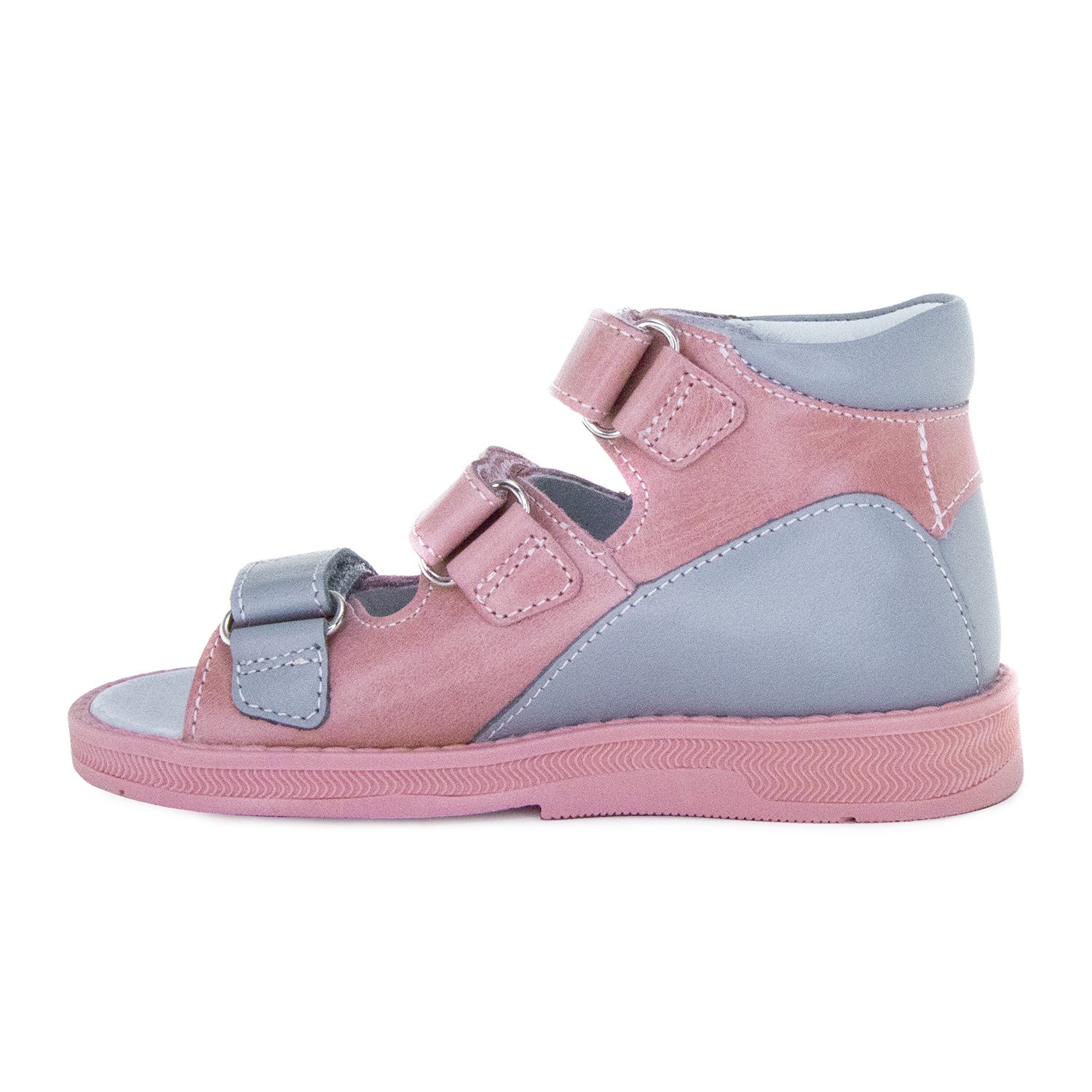 Детские сандалии ORTHOBOOM 27057-01 розово-серый