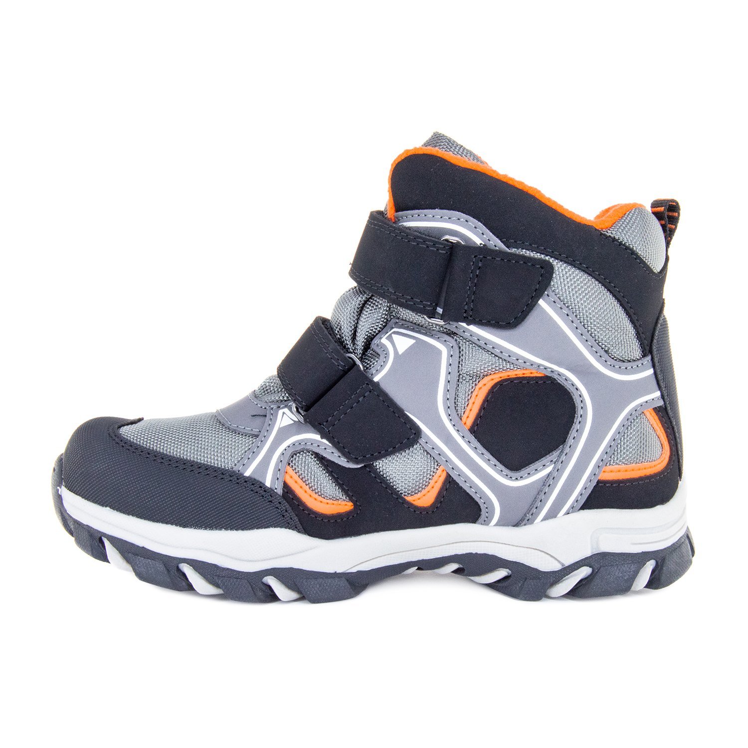 Детские ботинки ORTHOBOOM 81054-02 серо-черный с оранжевым