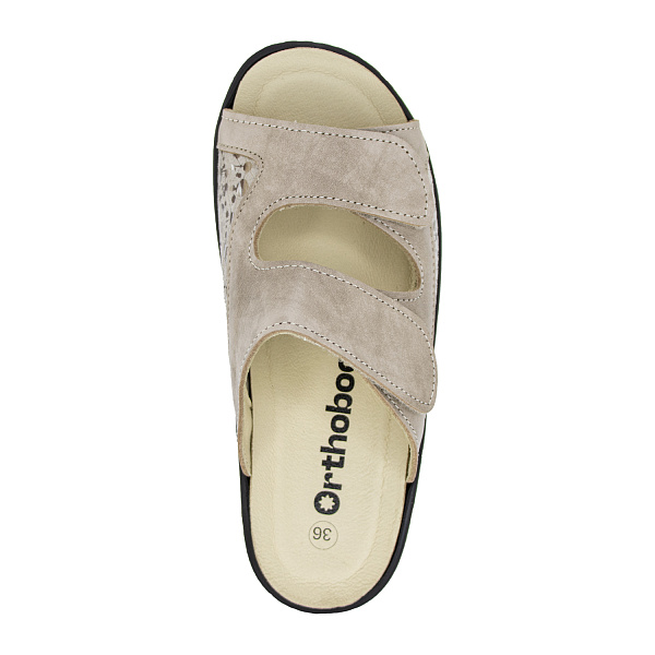 Женские сабо Orthoboom 20037-02 бежевый с принтом