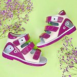 Детские сандалии ORTHOBOOM 25057-10 фуксия с бежевым фото 2