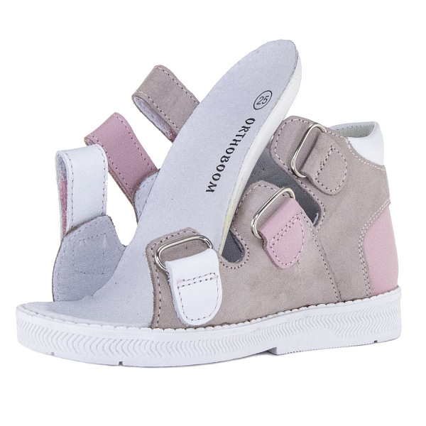 Детские сандалии Orthoboom 27057-01 капучино с розовым