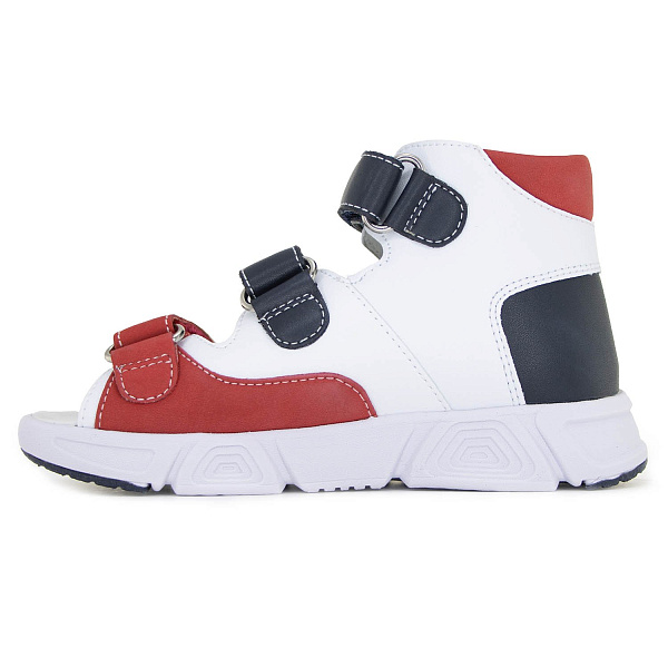 Детские сандалии Orthoboom 27057-10 белый-синий-карминовый
