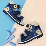 Детские сандалии ORTHOBOOM 43397-5 темно-синий с бежевым фото 2