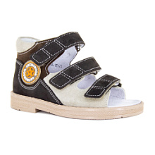 Ортопедические детские сандалии Orthoboom 
25057-10 темно-коричневый-бежевый фото 1