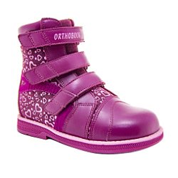 Детские ботинки Orthoboom 87397-35 бордо с принтом фото 1