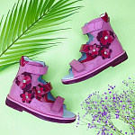 Детские сандалии Orthoboom 71597-33 розовый с цветами фото 2