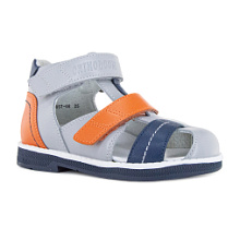 Ортопедические детские сандалии Orthoboom 
25057-08 серый-коричневый-синий фото 1