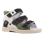 Детские сандалии Orthoboom 25057-10 бежевый-коричневый-зеленый