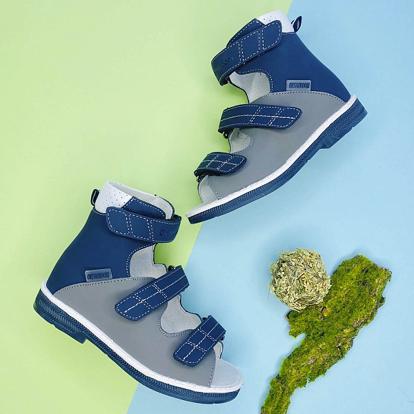 Детские сандалии Orthoboom 71487-1 серо-синий