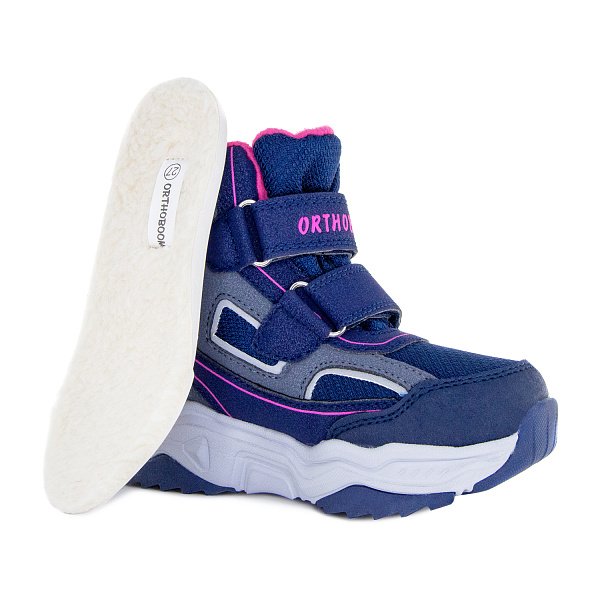 Детские ботинки ORTHOBOOM 80123-04 синий с розовым