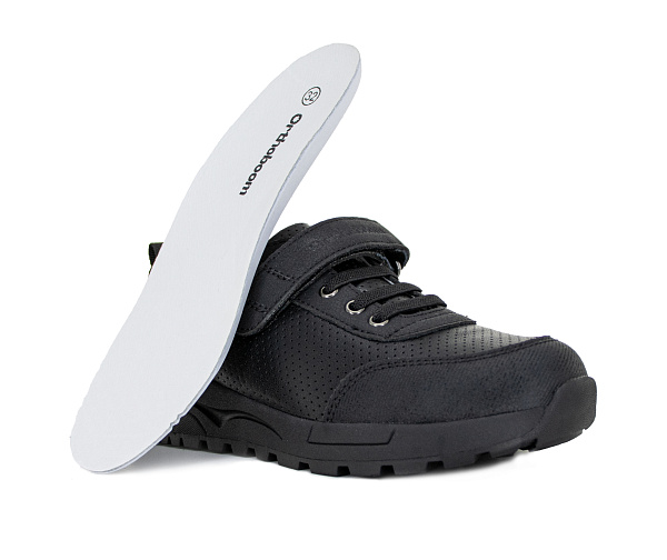 Детские полуботинки Orthoboom 97057-05 черный с перфорацией