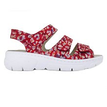 Ортопедические женские босоножки Orthoboom 
20325-14 красный с принтом фото 3