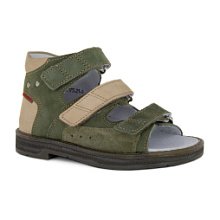 Детские сандалии Orthoboom 25057-04 болотный с 
бежевым фото 1