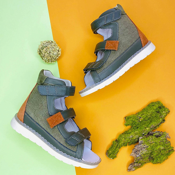 Детские антиварусные сандалии Orthoboom 71057-10 травяной деним