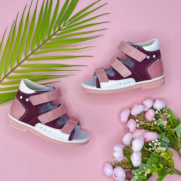 Детские сандалии Orthoboom 25057-10 фуксия-розовый-белый