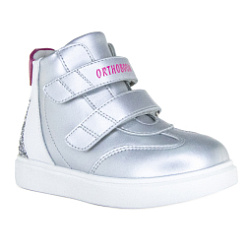 Детские кеды Orthoboom 87036-01 серебристый с розовым фото 1