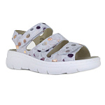 Женские босоножки Orthoboom 20325-14 бело-серый с принтом