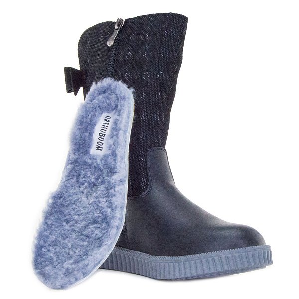 Детские сапоги ORTHOBOOM 55595-19 черный с бантом