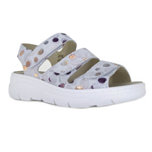 Ортопедические женские босоножки Orthoboom 
20325-14 бело-серый с принтом фото 1