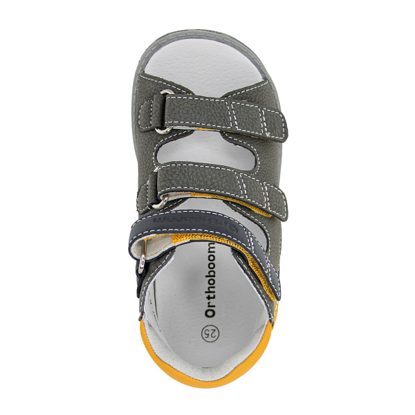 Сандалии 43397-5 серый с оранжевым