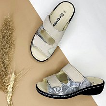 Ортопедические женские сабо Orthoboom 20037-02 
светло-серый мрамор фото 3