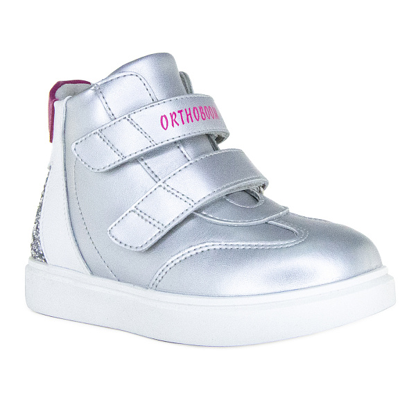 Детские кеды Orthoboom 87036-01 серебристый с розовым фото 1