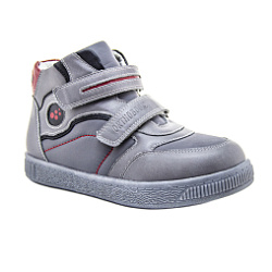 Детские кеды Orthoboom 87054-02 серый с черным, 
с красным фото 1
