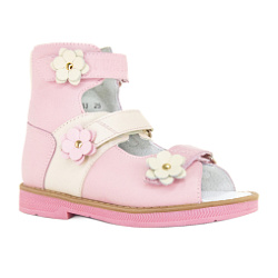 Детские сандалии Orthoboom 71587-33 пастельный 
розовый с цветами фото 1